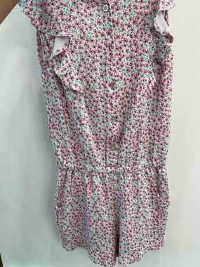 Pink Floral Sleeveless Romper